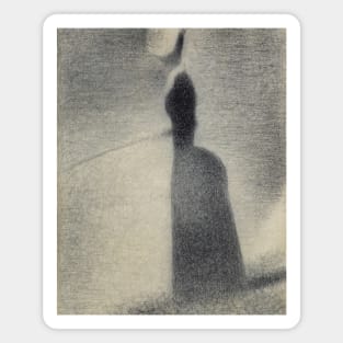 A Woman Fishing by Georges-Pierre Seurat Magnet